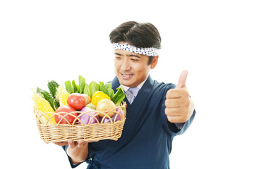 笑顔の寿司職人