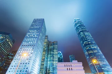 Fototapete Rund Tall office buildings by night © zhu difeng
