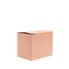 closed cardboard box with white background