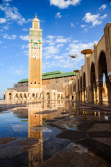 Great hassan II mosque and reflection in casablanca morocco © takepicsforfun
