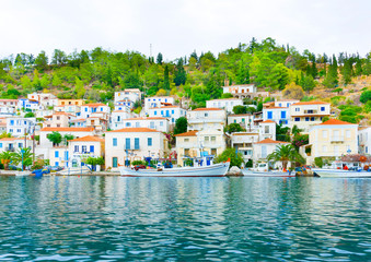 View of the capital of Poros island in Greece