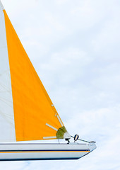 part of main sail of a sailing boat
