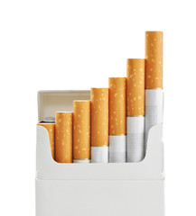 Pack of cigarettes isolated on white background