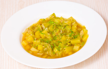 Vegetable soup with cabbage and potato