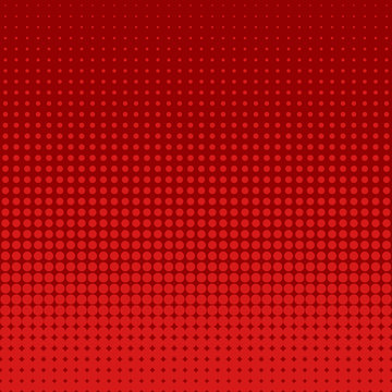 Vector Halftone Dots. Red Dots On Red Background.