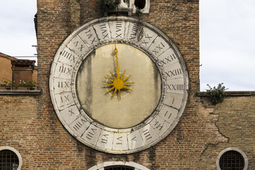 Fototapeta na wymiar Traditional Sundial Clock in Venice, Italy