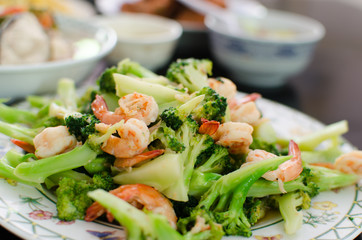 Fried Broccoli shrimp.