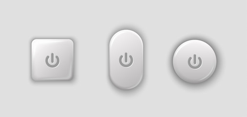 white glossy buttons