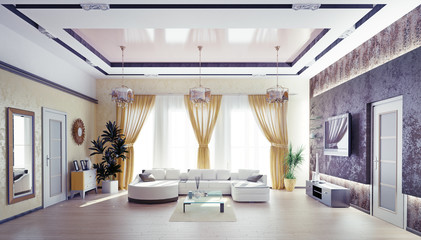  living room. 3d concept