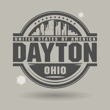 Stamp Or Label With Text Dayton, Ohio Inside