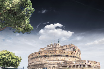 Castel St. Angelo with beautiful sky, Rome