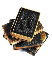 stack antique  books