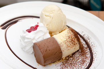 Ice cream and cake.