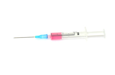 Fototapeta premium Syringe with medicine isolated on white background