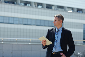 businessman using a tablet