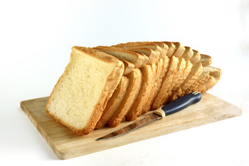 Toast white bread isolated on a white background