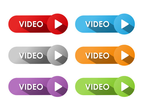 "VIDEO" BUTTONS (play watch live view launch symbol icon key)