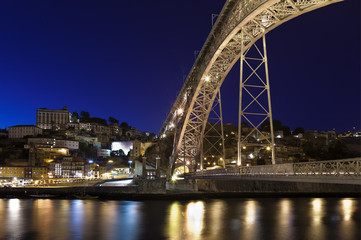Fototapeta na wymiar Dom Luis I bridge over Douro river.Porto.Portugal.