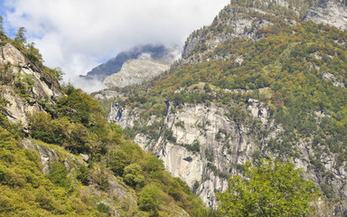 Maggiatal, Maggia, Tal, Fusio, Bergtal, Herbst, Tessin, Schweiz