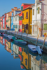 Fototapeta na wymiar Venice - Houses over canal from Burano island