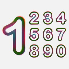 Vector abstract number set #2