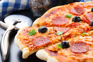 Delicious pepperoni pizza