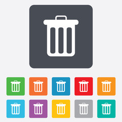 Recycle bin sign icon. Bin symbol.
