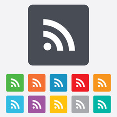 RSS sign icon. RSS feed symbol.