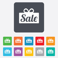 Sale gift sign icon. Special offer symbol.