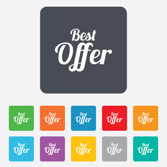 Best offer sign icon. Sale symbol.