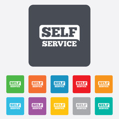 Self service sign icon. Maintenance button.