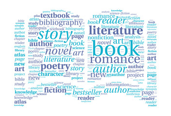 Book shaped word cloud
