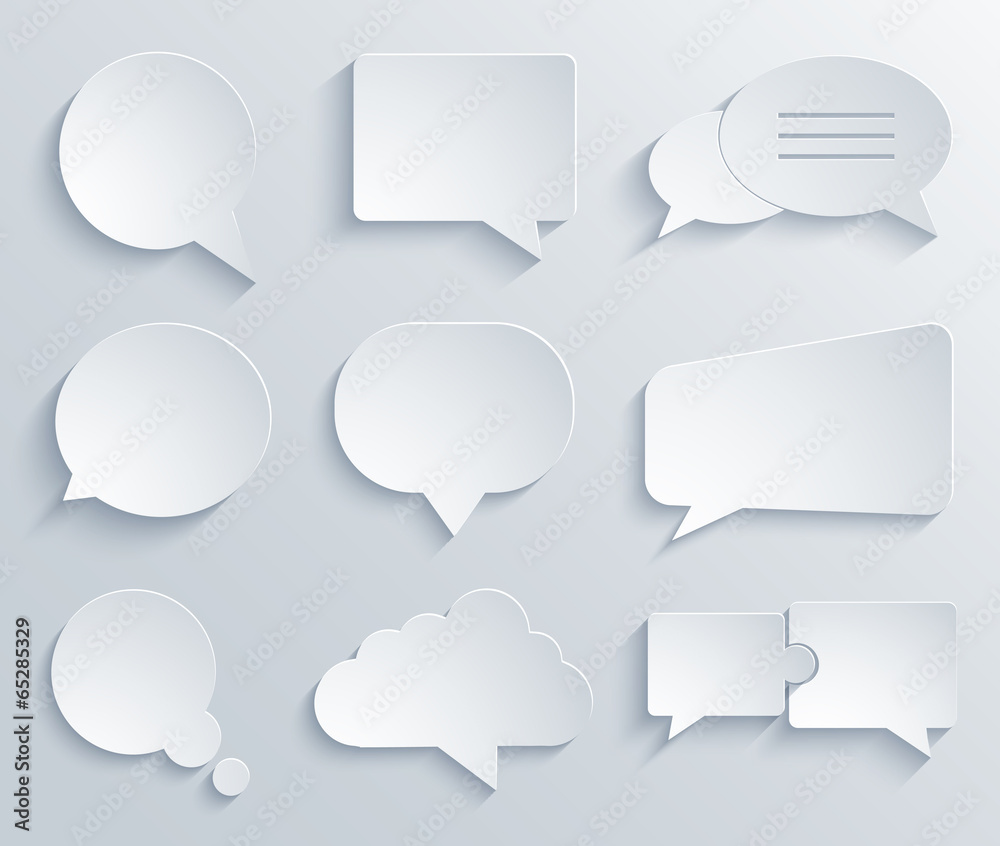 Wall mural Vector modern bubble speech icons set.