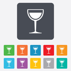 Wine glass sign icon. Alcohol drink symbol.