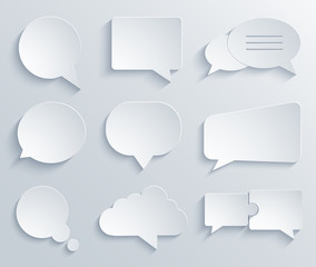 Vector modern bubble speech icons set.