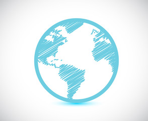 globe world map illustration design