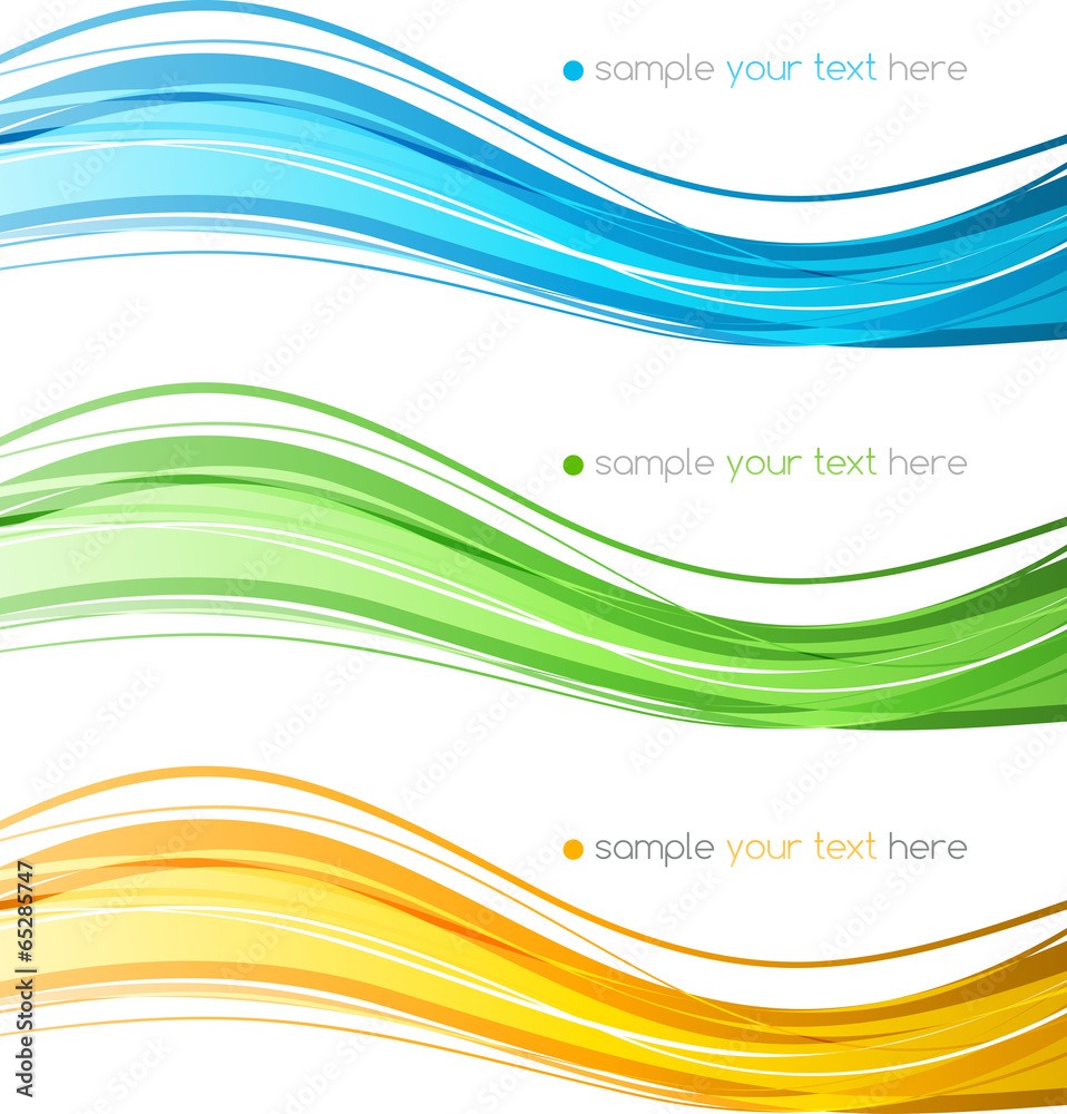 Poster Set of vector  color curve lines design element.