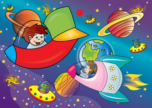Obrazy ("Kosmos Ilustracja Dla Dzieci") — zdjęcia, wektory i wideo bez tantiem (2) | Adobe Stock