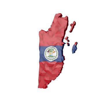 recommend clip art: Low Poly Belize Map with National Flag