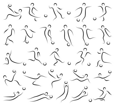 Set of Abstract Soccer Players