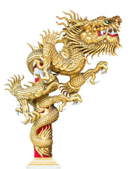 Fototapeta na wymiar Golden dragon statue