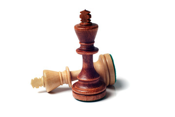 Two chess kings on a white background
