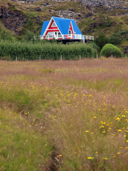 Haus in Landschaft auf der Halbinsel Snaefellsnes, Island