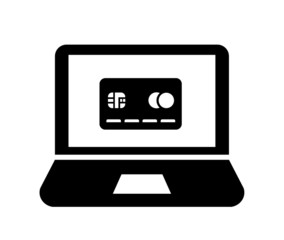 Carte de crédit dans un écran d'ordinateur 