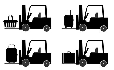 Valises dans 4 monte-charges