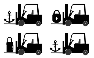 Ancre et cadenas dans 4 monte-charges