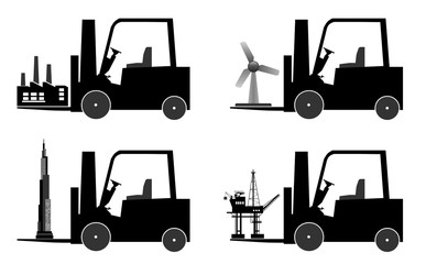 Bâtiments dans 4 monte-charges	