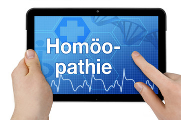 Tablet mit Interface und Homöopathie