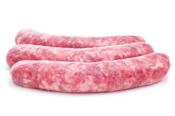 uncooked pork meat sausages