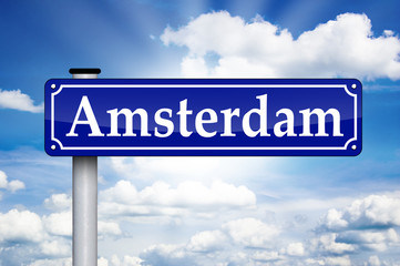 Fototapeta premium Schild Antik mit Amsterdam